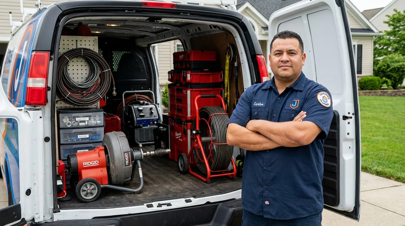 Professional drain cleaning equipment and Johns Plumbing LLC plumber in Searcy