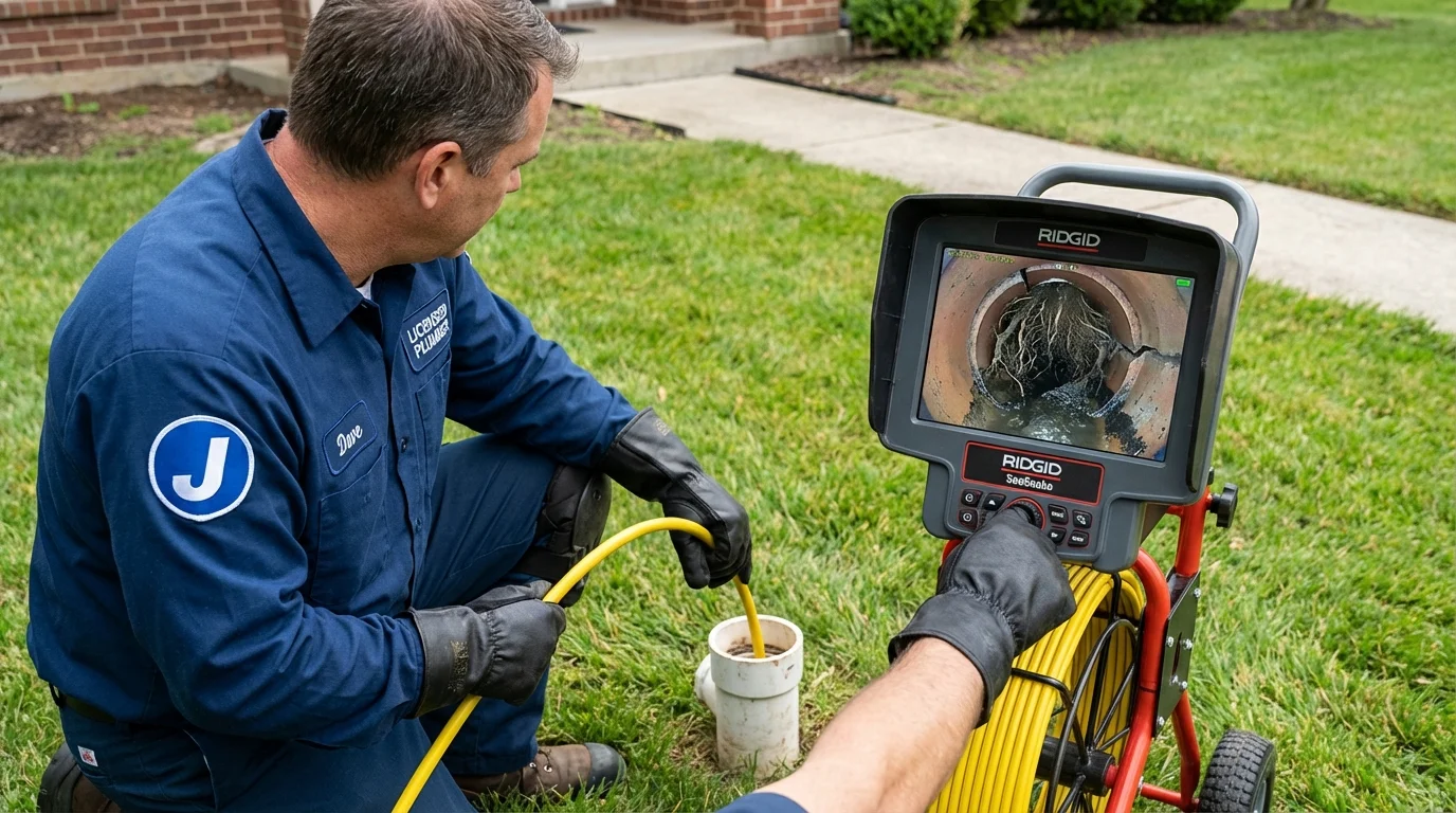Sewer camera inspection being performed by Johns Plumbing LLC in Searcy